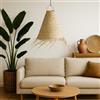 Generico Lampadario Fibre Naturali Marocchino in Palma Intrecciata a Mano - Stile Boho Ø20 cm H26 cm - Paralume Etnico Naturale per Interni ed Esterni Vimini Rattan Bamboo 1004250800B