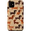 Funny Fun Dog pattern designs Sausage Do Motivo divertente con cane salsiccia, bassotto Custodia per iPhone 11