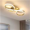 Tealight Plafoniera moderna, plafoniera lampadario dorato 36W, lampada da soffitto a LED in acrilico a luce bianca calda 3000K per camera da letto -