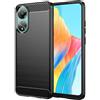 SEAHAI Cover per Oppo A78 4G, Ultra Sottile Custodia Silicone Gomma Gel Morbido + TPU Bumper Case Antiurto Antiscivolo Anti-Caduta Cover - Nero