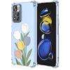 SEAHAI Cover per Xiaomi Redmi Note 11 PRO+ 5G (Note 11 PRO Plus), Custodia Ultra Sottile ed Elegante in Silicone TPU Trasparente, Bello Modelli Colorful Cover Antiurto Case - Tulipano