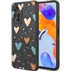 SEAHAI Cover per Xiaomi Redmi Note 11 PRO+ Plus 5G, Custodia Ultra Sottile in Silicone Liquido Morbida con Modello Animale di Fiori Carini, Elegante Matte TPU Bumper Antiurto Case - Nero S04