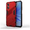 SEAHAI Cover per Oppo A78 4G, [Militare Anti-Caduta] Cornice Paraurti in Silicone Morbido Ultra Sottile Custodia, con Supporto Pieghevole Nascosto Kickstand - Rosso