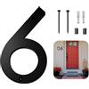 Yuqilin 3D Numero Civico Esterno,Galleggiante Acrilico Numeri Civici Impermeabile Targhe Personalizzate Nero,per Porte Uffici Cassette Postali Appartamenti Armadietti Garage (6)