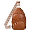 Amexo Borsa da Petto da Donna Pu Pelle Borsa a Tracolla con Tracolla Larga Multitasche Borse a Spalla per Uomo Donna Zaino Monospalla Impermeabile per Sportivo Viaggi Escursioni Shopping (Marrone)