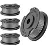 TRUSTLIONTEK Bobina a Filo per Tagliabordi, Φ1,65 mm, 4,9 m, F016800569, bobine di ricambio per Bosch EasyGrassCut 18 23 26 SL, ART 23 SL, ART 26 SL (4 bobine di filo)
