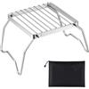 Tarocat Griglia per Barbecue Pieghevole, 16 cm x 16 cm Griglia Portatile da Campeggio, Grill Pieghevole per Barbecue, Mini Griglia Pieghevole Argento per Picnic, Escursionismo, Campeggio