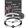 QianSiLi Idee Regalo San Valentino per Lui e Lei,Regalo di Coppia,Compleanno Regalo Fidanzata,Bracciale Personalizzato Regalo Donna Uomo,Regalo Natale Donna,Regalo Anniversario per Lui,Bianco e Nero