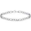 Gamtic Bracciale Cubano Argento, Bracciale Catena Ultra-fine, Bracciale Acciaio Inossidabile Regolabile, Regalo Uomo (BR-834S-21)