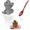 Dzsomt 2 Pezzi Bradipo Tè Filtro Divertente Colino da Tè per Tazza Filtri The in Silicone per Cucina di Casa Colino da tè per Animali da Appendere per Foglie Sciolte o Tisane Silicone 100% Alimentare Grigio