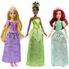 Mattel Disney Princess - Set di 3 bambole con abiti scintillanti e accessori inclusi, Ariel, Repunzel e Tiana con i look ispirati ai film Disney, giocattolo per bambini, 3+ anni, HLW45