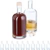 Relaxdays Oliera con Tappo in Sughero, Set da 12 Ampolle da 500 ml in Vetro, Porta Olio d'Oliva e Aceto, Salvagoccia, Plastica