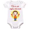 La Ruotante Body neonato in 100% cotone manica corta miglior zio mondo chiedi vado pazzi menomale aggiustarlo speciale super festa regalo auguri nascita tutina (4, 0-6 mesi)