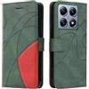 XINNI Cover Protettiva per Xiaomi 14T PRO Case, retrò Cellulare Custodia Libro Antiurto in Flip Pelle PU/TPU, Portafoglio Flip Magnetica, Verde