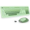 SbocKeeb Ttastiera e Mouse Senza Fili, Tastiera Silenziosa e Mouse Wireless, Full Size, Sottile Tastierino Numerico 2.4GHz, Americana QWERTY per laptop, desktop, MacBook, PC
