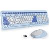 SbocKeeb Ttastiera e Mouse Senza Fili, Tastiera Silenziosa e Mouse Wireless, Full Size, Sottile Tastierino Numerico 2.4GHz, Americana QWERTY per laptop, desktop, MacBook, PC