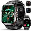 OUKITEL Orologio Smartwatch Uomo Militare con Funzione Telefono, 5ATM Impermeabile Rugged Smartwatch Digitale, 1.96" AMOLED, 120+ Modalità Sport con Cardiofrequenzimetro, Contapassi, per iOS/Android