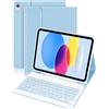 Nsyee Custodia con Tastiera per iPad 11a Generazione (A16) 11 pollici 2025, 10a Generazione 10,9 pollici 2022, Tastiera Bluetooth Staccabile, Layout Italiano，con Slot per Penna, Blu