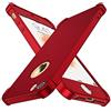 ORETECH Compatibile con Cover iPhone SE 2016 5S 5, con [2 x Pellicola Protettiva Vetro Temperato] 2 in 1 Ultra Sottile Hard PC TPU Silicone Anti Graffio Custodia per iPhone SE 2016 Cover - Rosso