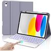 IVEOPPE Tastiera iPad 10/11 Generazione con Touchpad, Cover Tastiera Trackpad Italiano Bluetooth Retroilluminata Staccabile per iPad 10 Generazione 10.9" 2022/11 Generazione (A16) 11" 2025 , Viola lavanda