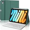 IVEOPPE Tastiera iPad Mini 7 2024, iPad Mini 7 Tastiera Cover, Custodia Tastiera Italiano Bluetooth per iPad Mini 7 2024/6 2021 8.3", Verde scuro