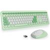 SbocKeeb Ttastiera e Mouse Senza Fili, Tastiera Silenziosa e Mouse Wireless, Full Size, Sottile Tastierino Numerico 2.4GHz, Americana QWERTY per laptop, desktop, MacBook, PC