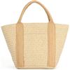 EVEOUT Borsa a mano in Paglia Donna Estiva Boho Borsa Tote in Rafia Intrecciata a Righe per Spiaggia Vacanze Lavoro