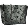 whatUneed Borsa a tracolla geometrica a maglia geometrica per le donne in pelle PU Casual Crossbody Messenger Bag per le ragazze, Verde-grigio, taglia unica, Eleganti