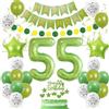 Oumezon Decorazioni 55 anni Compleanno Donna, Palloncino Verde Bianco 55 Compleanno Donna, Palloncini compleanno 55 Anni Verde, Palloncino 55 Compleanno Verde, 55 anni Uomo Donna Compleanno Verde Avocado