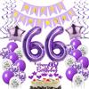 Oumezon 66 compleanno decorazione Donna viola, 66 anni Donna palloncini decorazione viola, 66 palloncini compleanno decorazione Donna viola decorazione torta 66 compleanno Donna