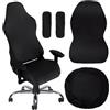 Wiainty 4pcs Rivestimento per Sedia da Gioco, Copri Sedia Gaming 4 pezzi, Copertura per Sedia da Gaming Nero, Braccioli Schienale della Sedia da Ufficio per Sedie da Computer, Sedia da Gioco