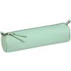 Clairefontaine - Astuccio per la scuola rotondo verde pistacchio Ø5,5x22 cm in vero cuoio d'agnello I Articoli per la scuola I astuccio per matite colorate I astuccio per matite I portapenne