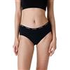 LOVABLE Slip Culotte da Ciclo Mestruale Flusso Abbondante Period Panties Donna, Nero+Logo, S