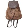 Fulenyi Zaino da donna in paglia, borsa da spiaggia con manico superiore, borsa da bagno, zaino con coulisse, per spiaggia e vacanze