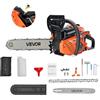 VEVOR Motosega a Gas da 40 cc Motosega a Scoppio da 355 mm 1,8 CV con Impugnatura Antiscivolo, con Doppio Serbatoio, per Taglio del Legno, Potatura degli Alberi e Disboscamento, Arancione Nero