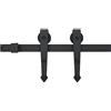 vidaXL Kit di Binari per Porte Scorrevoli Telaio Meccanismo Guida Porta con Fermaporta Blocco Anti-Salto Rulli 200 cm in Acciaio Nero