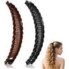 Gammaeon Fermagli per capelli a banana in nero e marrone - Fermagli decorativi per capelli lunghi (marrone e nero)