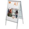 Nobo Espositore / Pannello per Poster con Cornice a Scatto, Autoportante con Cavalletto, Bifacciale, Finiture in Alluminio, Copertura Protettiva Antiriflesso, Formato A1, 650 x 1135 x 70 mm - Argento