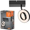 LEDVANCE DECOR SPOT SATURN, 11W, 215lm, nero, faretto, teste orientabili, versatile, faretto per interni, regolazione della temperatura del colore a 3 stadi, alloggiamento di alta qualità