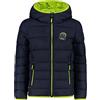 CMP - Giacca da bambino in nylon con cappuccio fisso, Black Blue, 98