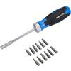 Amazon Basics Set di cacciavite magnetico a cricchetto, 12 pezzi in 1, Blu