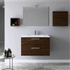 Parama Mobile da bagno sospeso 80cm rovere tabacco con lavabo e specchio | Jasper