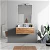Parama Mobile bagno sospeso 60cm un cassetto apertura push&pull rovere gransasso con lavabo | Galdor