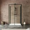Parama Box doccia tre lati 70x160x70cm con porta scorrevole profili nero opaco e vetro 6mm trasparente h190 | Portofino