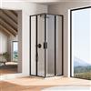 Parama Box doccia angolare 75x75cm con profili nero opaco slim vetro 6mm anticalcare trasparente h190 | Portofino