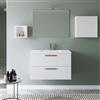 Parama Mobile da bagno sospeso 100cm bianco lucido con lavabo e specchio | Jasper