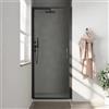 Parama Porta doccia 80cm con apertura a battente profili slim nero opaco vetro 6mm anticalcare trasparente h190 | Portofino