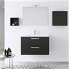 Parama Mobile da bagno sospeso 80cm antracite lucido con lavabo e specchio | Jasper