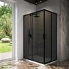 Parama Box doccia 80x120 cm angolare scorrevole profili nero opaco vetro 6mm fumè h185 | Tonga