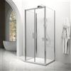 Parama Box doccia tre lati 80x80x80cm con porta saloon profili cromati e vetro 6mm trasparente h190 | Portofino